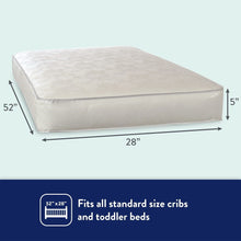Load image into Gallery viewer, Pediatric 800 Extra Firm Ultra Deluxe. 80 Coil Crib and Toddler Mattress. White