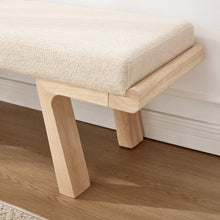 Load image into Gallery viewer, Zesthouse 47.4" Linen Upholstered Bench, Entryway Bench with Solid Wood Legs, Modern Ottoman Bench for Living Bedroom Room, Beige