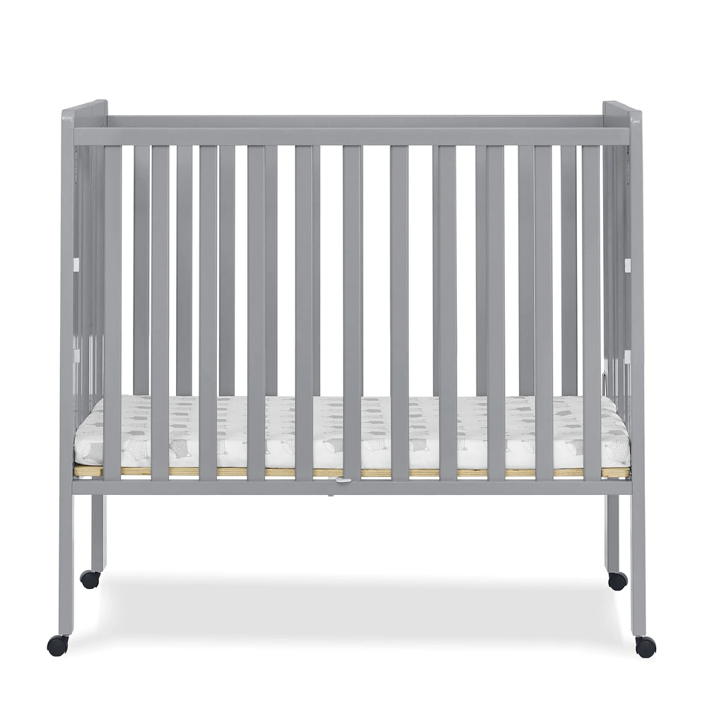 Delta Children Lee Portable Folding Mini Crib with 1.5 - Inch Mattress - Greenguard Gold Certified, Bianca White