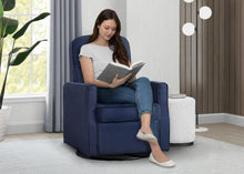 Load image into Gallery viewer, Delta Children Clair Slim Nursery Glider Swivel Rocker Chair. Navy