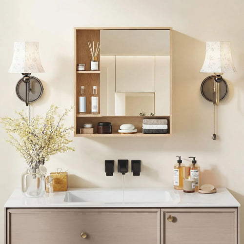 Tangkula Bathroom Cabinet with Mirror for Living Room