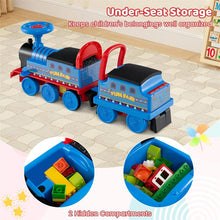 Load image into Gallery viewer, 6V 2-Seater Ride On Train with Detachable Carriage, Under-Seat Storage, Whistle &amp; Flashing LED Lights, Trackless Electric Ride On Toy for Kids