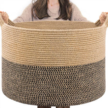 Load image into Gallery viewer, INDRESSME Extra Large Woven Baskets for Storage, 21.7 x 13.8 Blanket Basket Wicker Laundry Basket for Organizing Toy Pillow Shoe for Entryway
