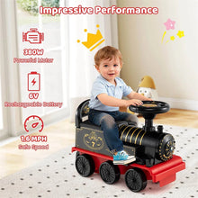 Load image into Gallery viewer, 6V 2-Seater Ride On Train with Detachable Carriage, Under-Seat Storage, Whistle &amp; Flashing LED Lights, Trackless Electric Ride On Toy for Kids