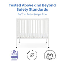 Load image into Gallery viewer, Delta Children Lee Portable Folding Mini Crib with 1.5 - Inch Mattress - Greenguard Gold Certified, Bianca White