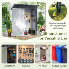 Load image into Gallery viewer, 5 x 3 FT Outdoor Storage Shed, Galvanized Metal Tool House with Sloped Roof, 2 Vents, Lockable Door, Waterproof &amp; Windproof Utility Tool Organizer