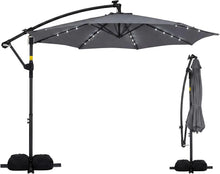 Load image into Gallery viewer, Tangkula 10ft Solar Patio Umbrella with Base Included