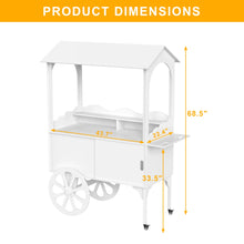 Load image into Gallery viewer, Candy Cart with Wheels for Party，wood Dessert Cart with Storage Cabinet