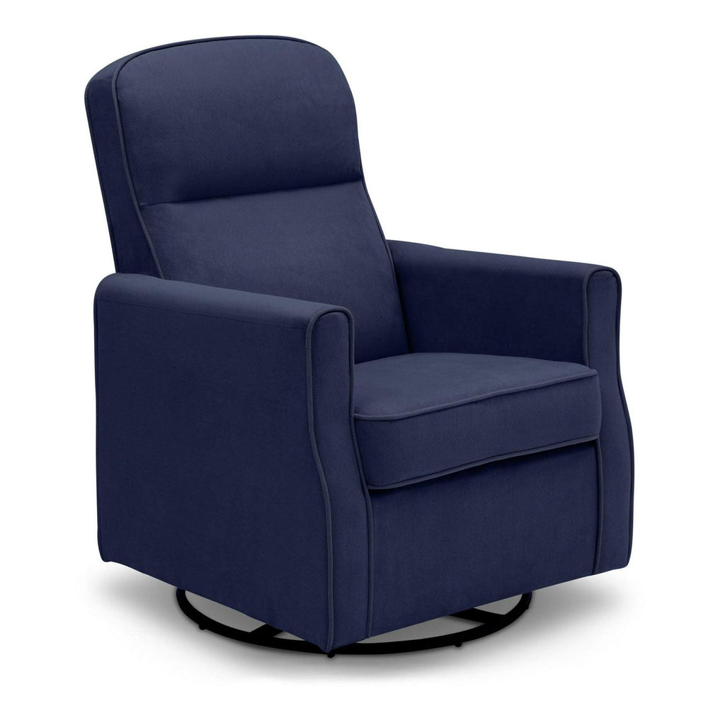 Delta Children Clair Slim Nursery Glider Swivel Rocker Chair. Navy