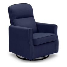 Load image into Gallery viewer, Delta Children Clair Slim Nursery Glider Swivel Rocker Chair. Navy