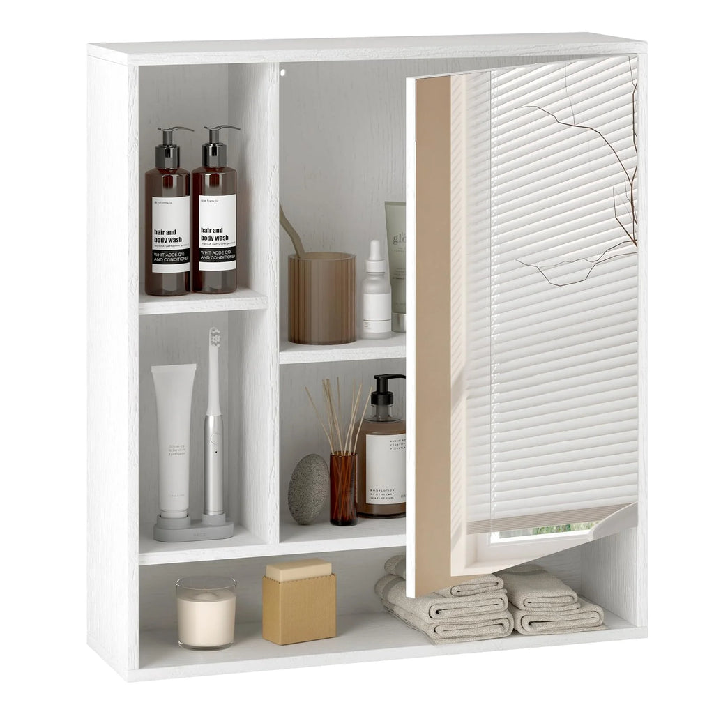 Tangkula Bathroom Cabinet with Mirror for Living Room