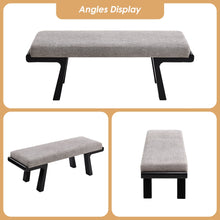 Load image into Gallery viewer, Zesthouse 47.4" Linen Upholstered Bench, Entryway Bench with Solid Wood Legs, Modern Ottoman Bench for Living Bedroom Room, Beige