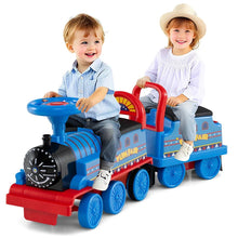 Load image into Gallery viewer, 6V 2-Seater Ride On Train with Detachable Carriage, Under-Seat Storage, Whistle &amp; Flashing LED Lights, Trackless Electric Ride On Toy for Kids