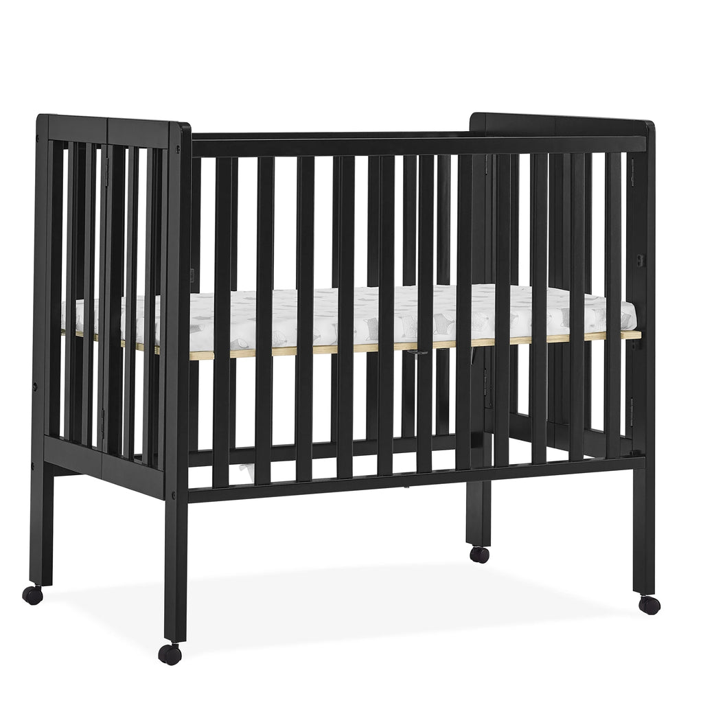 Delta Children Lee Portable Folding Mini Crib with 1.5 - Inch Mattress - Greenguard Gold Certified, Bianca White