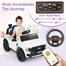 Load image into Gallery viewer, 12V Licensed Ford Ranger Kids Ride on Car, Battery Powered Electric Vehicle Toy Car w/ Remote Control, Storage Basket, Music
