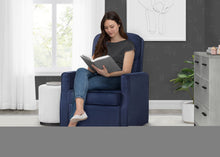 Load image into Gallery viewer, Delta Children Clair Slim Nursery Glider Swivel Rocker Chair. Navy