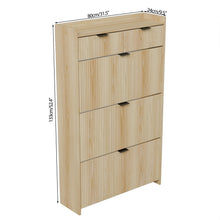 Load image into Gallery viewer, Shoe Cabinet, Free Standing Tipping Bucket Shoe Rack Organizer with 3 Flip Drawers, Modern Entryway Narrow Shoe Rack with 2 Drawers &amp; Top Storage, for Hallway Bedroom, Walnut