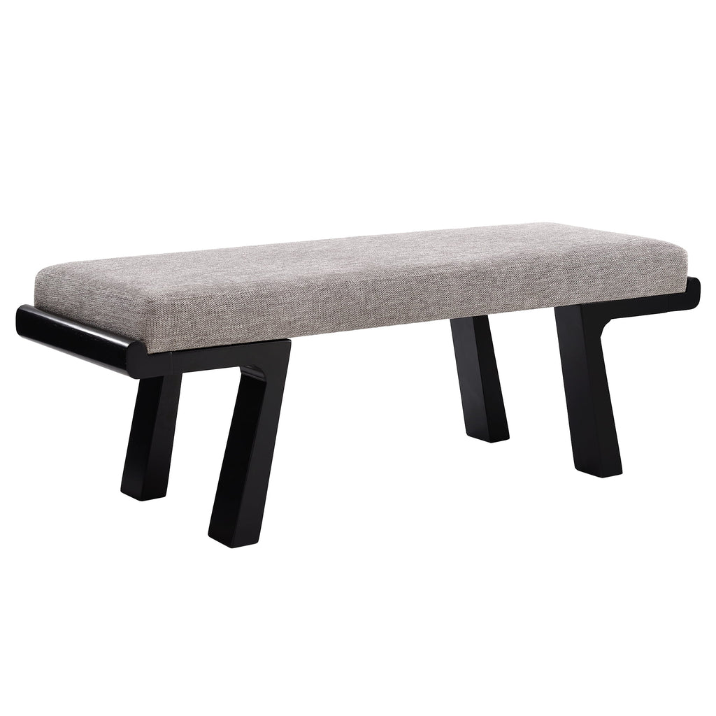 Zesthouse 47.4" Linen Upholstered Bench, Entryway Bench with Solid Wood Legs, Modern Ottoman Bench for Living Bedroom Room, Beige