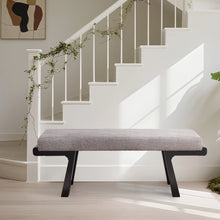 Load image into Gallery viewer, Zesthouse 47.4" Linen Upholstered Bench, Entryway Bench with Solid Wood Legs, Modern Ottoman Bench for Living Bedroom Room, Beige