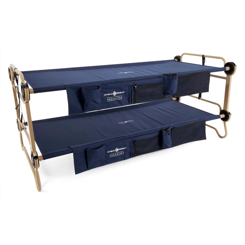 Disc - O - Bed XL Cam - O - Bunk Benchable Double Cot with Storage Organizers, Navy