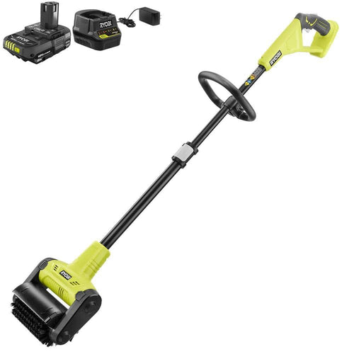 Ryobi One+ 18V Cordless Battery Outdoor Patio Sweeper with 2.0 Ah Battery and Charger