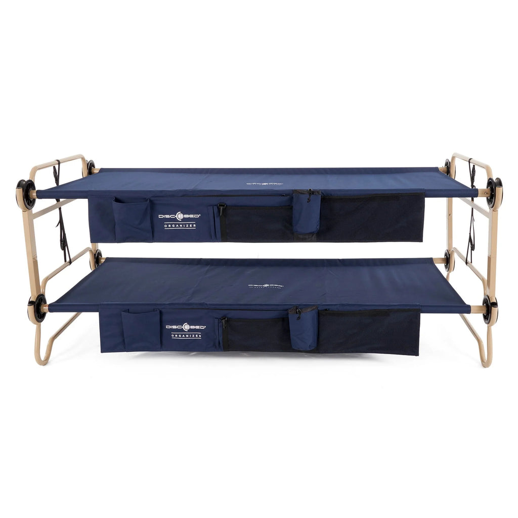 Disc - O - Bed XL Cam - O - Bunk Benchable Double Cot with Storage Organizers, Navy