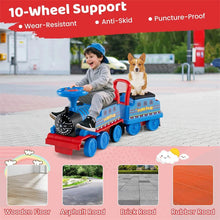 Load image into Gallery viewer, 6V 2-Seater Ride On Train with Detachable Carriage, Under-Seat Storage, Whistle &amp; Flashing LED Lights, Trackless Electric Ride On Toy for Kids