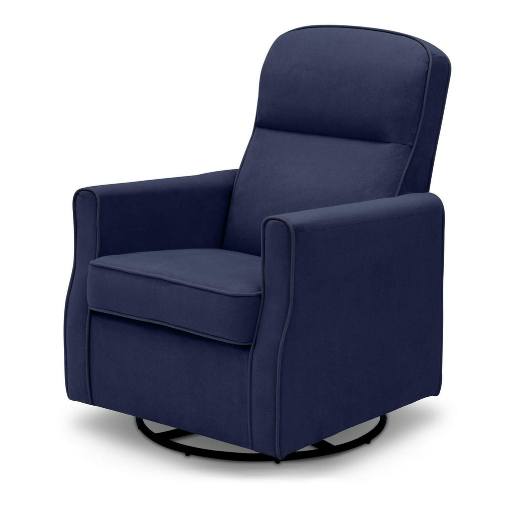 Delta Children Clair Slim Nursery Glider Swivel Rocker Chair. Navy