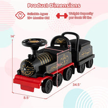 Load image into Gallery viewer, 6V 2-Seater Ride On Train with Detachable Carriage, Under-Seat Storage, Whistle &amp; Flashing LED Lights, Trackless Electric Ride On Toy for Kids