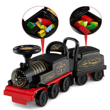 Load image into Gallery viewer, 6V 2-Seater Ride On Train with Detachable Carriage, Under-Seat Storage, Whistle &amp; Flashing LED Lights, Trackless Electric Ride On Toy for Kids