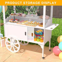 Load image into Gallery viewer, Candy Cart with Wheels for Party，wood Dessert Cart with Storage Cabinet