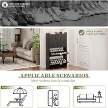 Load image into Gallery viewer, Shoe Cabinet, Free Standing Tipping Bucket Shoe Rack Organizer with 3 Flip Drawers, Modern Entryway Narrow Shoe Rack with 2 Drawers &amp; Top Storage, for Hallway Bedroom, Walnut