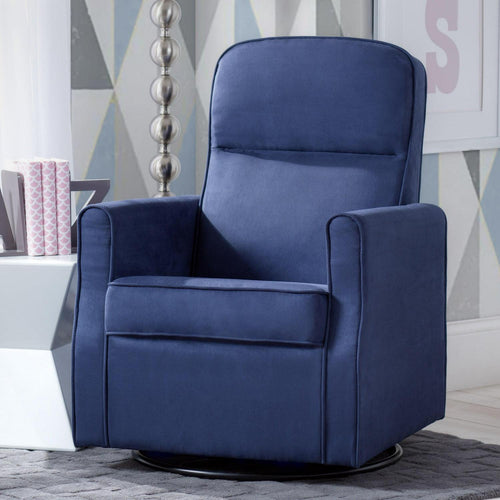 Delta Children Clair Slim Nursery Glider Swivel Rocker Chair. Navy