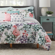 Load image into Gallery viewer, Mainstays Jade Floral 10-Piece Bed in A Bag Bedding Set with Bonus Sheet Set + Pillows Queen