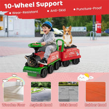 Load image into Gallery viewer, 6V 2-Seater Ride On Train with Detachable Carriage, Under-Seat Storage, Whistle &amp; Flashing LED Lights, Trackless Electric Ride On Toy for Kids
