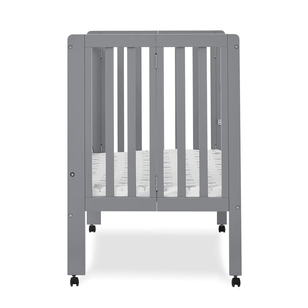 Delta Children Lee Portable Folding Mini Crib with 1.5 - Inch Mattress - Greenguard Gold Certified, Bianca White