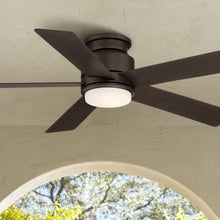 Load image into Gallery viewer, Casa Vieja 52" Grand Palm Modern Outdoor Hugger Ceiling Fan with Dimmable LED Light Remote Control Oil Rubbed Bronze White Opal Glass Damp Rated for