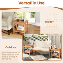 Load image into Gallery viewer, Tangkula 2 Tier Acacia Wood Square End Table with Slatted Tabletop &amp; Storage Shelf