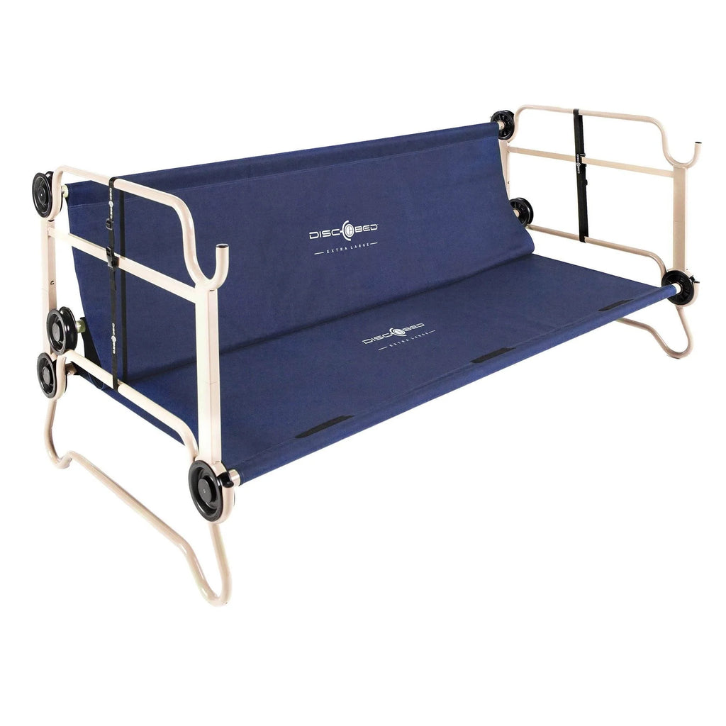 Disc - O - Bed XL Cam - O - Bunk Benchable Double Cot with Storage Organizers, Navy