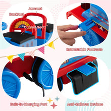 Load image into Gallery viewer, 6V 2-Seater Ride On Train with Detachable Carriage, Under-Seat Storage, Whistle &amp; Flashing LED Lights, Trackless Electric Ride On Toy for Kids