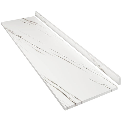 ROOMTEC Laminate Countertop, Butcher Block Countertop with Full Wrap Edge & Backsplash for DIY Table Top, Kitchen Countertop, Washer Dryer Counter
