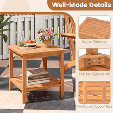 Load image into Gallery viewer, Tangkula 2 Tier Acacia Wood Square End Table with Slatted Tabletop &amp; Storage Shelf