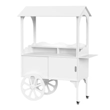 Load image into Gallery viewer, Candy Cart with Wheels for Party，wood Dessert Cart with Storage Cabinet
