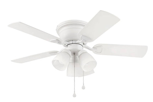 Harbor Breeze Centreville 42 - in White Indoor Flush Mount Ceiling Fan with Light 40687