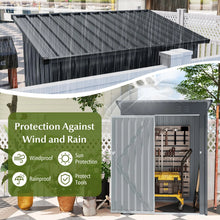 Load image into Gallery viewer, 5 x 3 FT Outdoor Storage Shed, Galvanized Metal Tool House with Sloped Roof, 2 Vents, Lockable Door, Waterproof &amp; Windproof Utility Tool Organizer