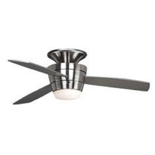 Harbor Breeze Mazon 44 - in Brushed Nickel Flush Mount Indoor Ceiling Fan with Light Kit and Remote (3 - Blade)