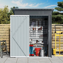 Load image into Gallery viewer, 5 x 3 FT Outdoor Storage Shed, Galvanized Metal Tool House with Sloped Roof, 2 Vents, Lockable Door, Waterproof &amp; Windproof Utility Tool Organizer