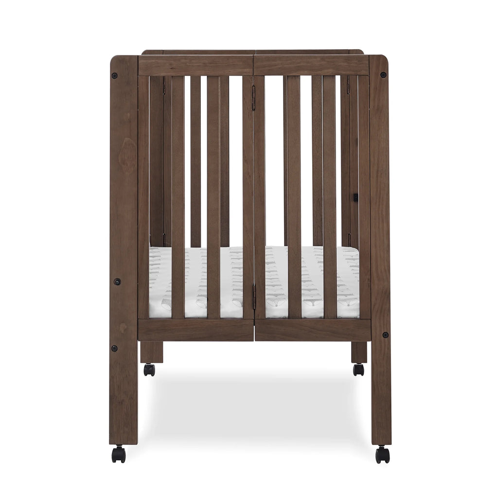 Delta Children Lee Portable Folding Mini Crib with 1.5 - Inch Mattress - Greenguard Gold Certified, Bianca White