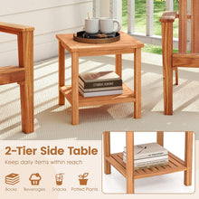Load image into Gallery viewer, Tangkula 2 Tier Acacia Wood Square End Table with Slatted Tabletop &amp; Storage Shelf