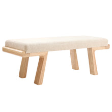 Load image into Gallery viewer, Zesthouse 47.4" Linen Upholstered Bench, Entryway Bench with Solid Wood Legs, Modern Ottoman Bench for Living Bedroom Room, Beige
